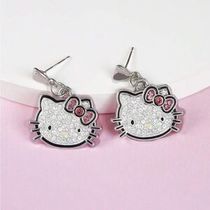 Hello Kitty Rhinestine Earrings, Hello Kitty Earrings, Cat Earrings